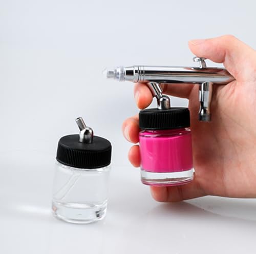 10pcs Glass Airbrush Bottles Paint Storage Jars & Bottles - Transparent, Leak-Proof Containers for Paints, Solvents, and Art Supplies