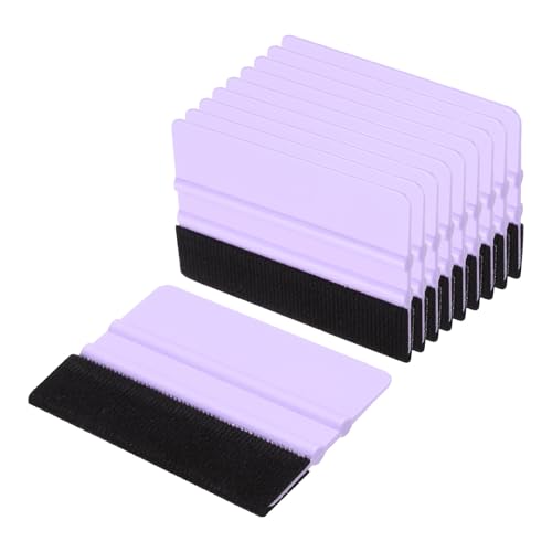 HARFINGTON 10pcs Car Vinyl Scraper 4inch Vinyl Squeegee Felt Edge Squeegee Tool for Car Window Tint Wallpaper Decal Sticker Installation Crafts Car Wrap Paste, Purple - color: Purple