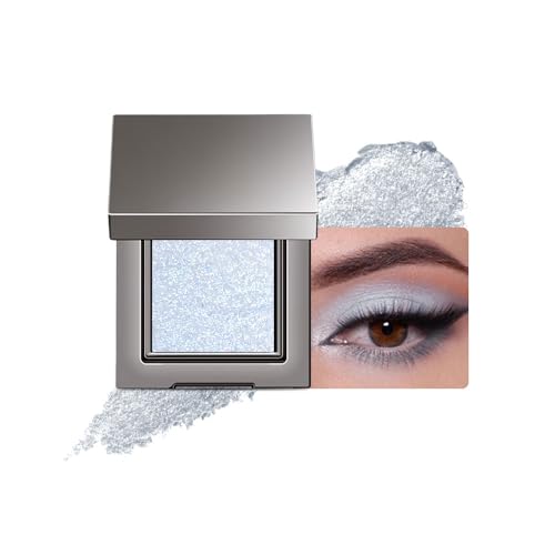 Matte Neutral Single Eye Shadow Palettes Eye Makeup, Light blue Glitter Cream Eyeshadow Palette Makeup, High Pigment Waterproof Nudes Eye Shadow Palettes, For Older Women(04# Pack of 1) - color: H-#04