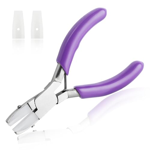 SPEEDWOX 3-Inch Nylon Jaw Pliers for Jewelry Making, Flat Jaw, Purple