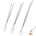 U-Taste Kitchen Cooking Tweezers 18/8 Stainless Steel, 8+10+12"/Pointed Tip - size: 8in+10in+12in (pointed tip)