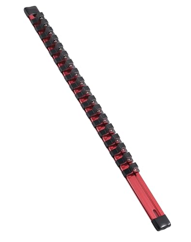 ALOANES 3/8-Inch Drive Heavy Duty Aluminum Alloy Socket Organizer - color: Red, size: 3/8-inch Drive