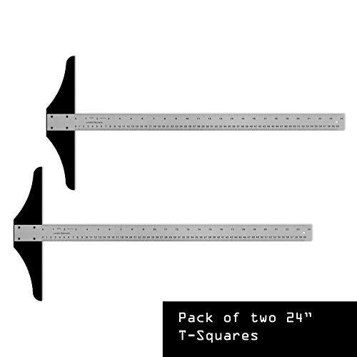 Ludwig Precision Standard Aluminum T-Square for Art, Framing & Drafting, 24-inch (2 Pack), Silver - size: 24-inch (2 Pack), style: Standard