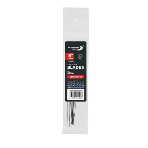 PRODIAMANT Fretsaw Blades 130mm Size 0 Very Fine, Wood, 12-Pack - size: Size 00 (Very Fine)