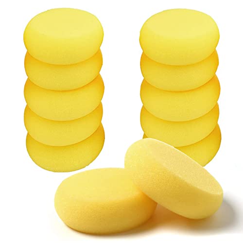 WAFJAMF 12 Pcs Round Painting Sponge 2.96 Inch Craft Clay Yellow - size: 12PCS