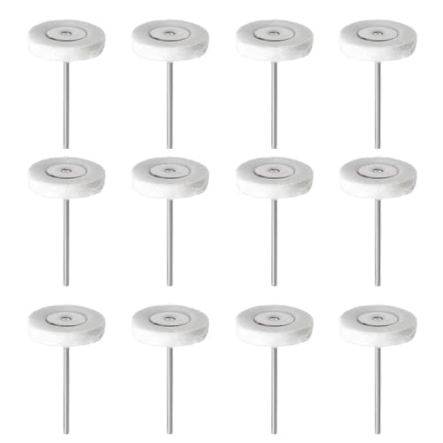 12PCS 25mm White Cloth Buffing Wheel, 3/32"(2.35mm) Shank - style: White Cloth