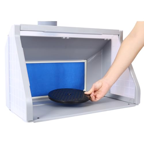 Portable Airbrush Paint Spray Booth Kit with Foldable Design and Lighted Work Area