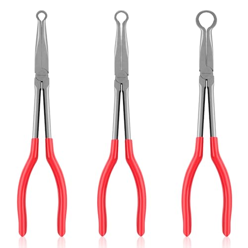 TOOLEAGUE 3Pcs Extra Long Hose Gripper Pliers Set, 11" Long Reach Pliers - size: 3pcs,11"