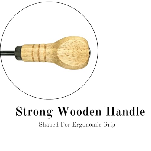 ToolUSA (2 Pack) 4" Scriber Set | 7" (17.8 cm) Overall | Rounded Wooden Handle | Stainless Steel | Precision Marking & Puncturing | Workshop Essential