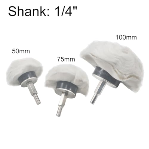 3 Pcs 1/4" Shank White Flannelette Polishing Ball - style: Ball shape