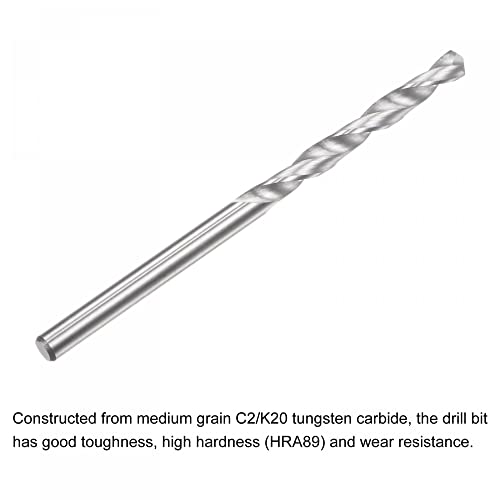 uxcell Solid Carbide Drill Bits, 2.3mm C2/K20 Tungsten Carbide Jobber Drill Bits Straight Shank Drilling Tool for Stainless Steel Aluminum Iron Metal Plastic 2pcs - size: 2.3mm