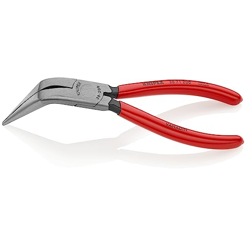 KNIPEX - 38 71 200 Tools - Long Nose Pliers Without Cutter, Angled (3871200)