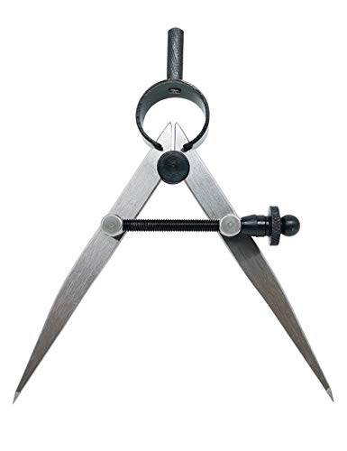 4 Inch Professional Leather Compass, Precision Spring Wing Divider/Scriber, Metal Compass for Woodworking, Metalworking - size: 4 inch