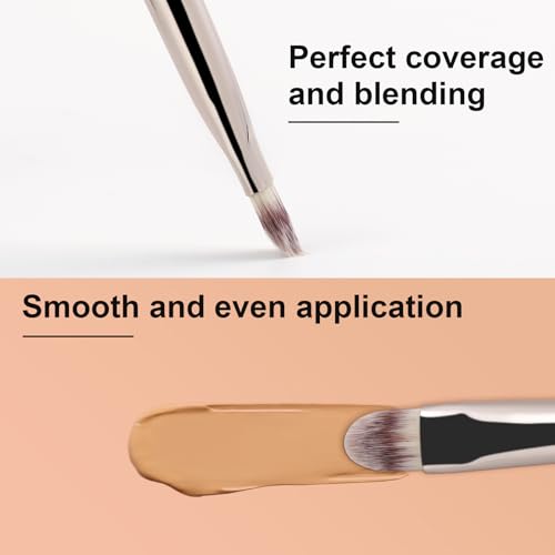 TEOYALL Flat Rounded Concealer Brush, Synthetic Precise Spot Coverage Brush - style: Round Concealer
