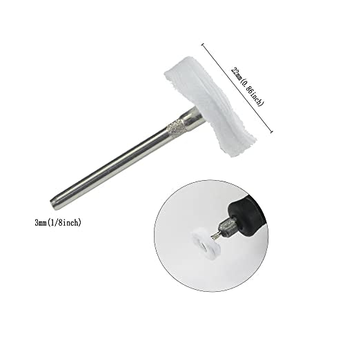20 Pcs Little Buffing Wheel, 1/8 Inch Cloth Polishing Wheel for Rotary Tools Includes Dremel (White) - style: 20 Pcs White Buffing Wheel