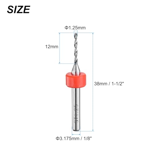 uxcell PCB Drill Bits 1.25mm Tungsten Carbide Rotary Tool Jewelry CNC Engraving Print Circuit Board Micro Drill Bits 1/8 Inch Shank 10 Pcs - color: Orange, size: 1.25mm