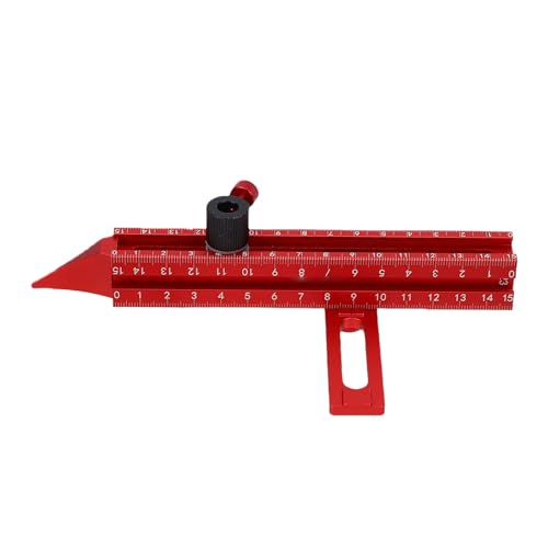 Fabater Woodworking Scriber Marking Line Ruler, 15CM Adjustable Aluminum Alloy Sliding T Square Ruler, Precision Line Drawing Aid Rule Tool, Multifunctional Marking Tools (Style 2)