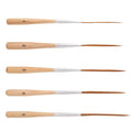 5pcs Long Liner Paint Pinstripe Brushes Set, Fine Detail Brushes (5 Sizes) - color: Wood Color