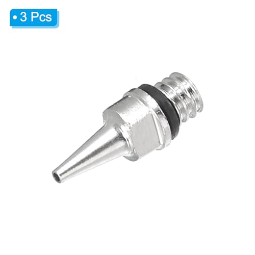 PATIKIL 3Pcs 0.3mm Air Brush Nozzle Only Brass Nozzle Replacement Parts Accessories for Air Brush Nozzle Art Craft Projects - size: 0.3mm