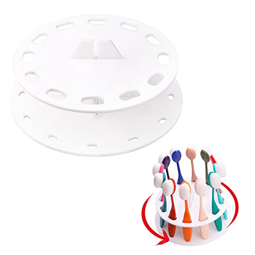Yoseng 12-Hole Rotating Brush Holder for Ink Blending Brushes, White