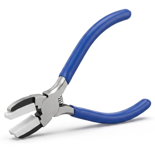 Nylon Jaw Pliers for Jewelry Making, 5.12 Inch Flat Nose Jaw Pliers, Soft Jewelry Making Tools for Beading Wrapping Shaping Straightening Wire Crafts(Blue) - color: Blue