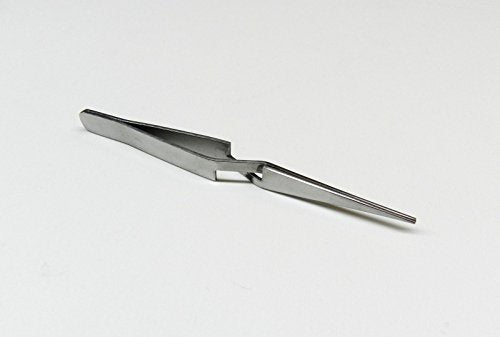 Cross Lock Tweezer Short Pointed Self Closing 4-3/4" Reverse Action Forcep S.S. By JTS
