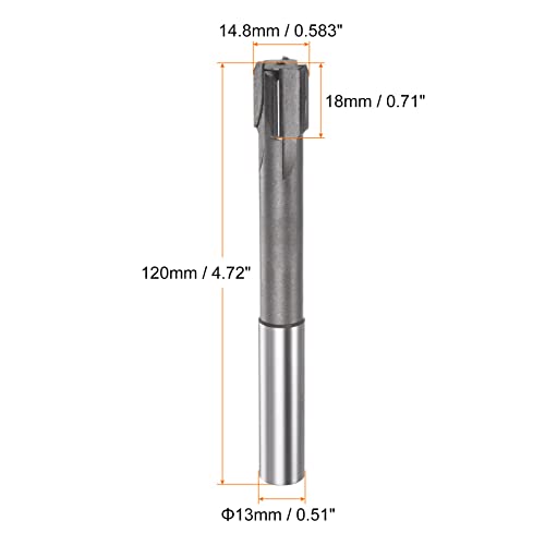 HARFINGTON Chucking Reamer 14.8mm H7 C1/K30 Carbide Tip Precision Straight Flutes Round Shank Lathe Machine Milling Cutter - size: 14.8mm