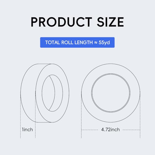 White Masking Tape, 1 Inch x 55 Yards, 2 Rolls(Total 110 Yards), Medium-Adhesion Painting Tape, No Residue, Clean Removal, for Painting, Multi-Surface DIY, Arts Crafts - size: 2 Rolls*1 inch*55Y