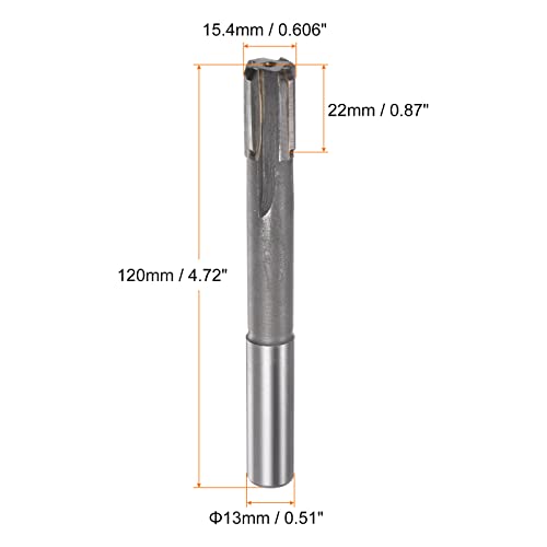 HARFINGTON Chucking Reamer 15.4mm H7 C1/K30 Carbide Tip Precision Straight Flutes Round Shank Lathe Machine Milling Cutter - size: 15.4mm