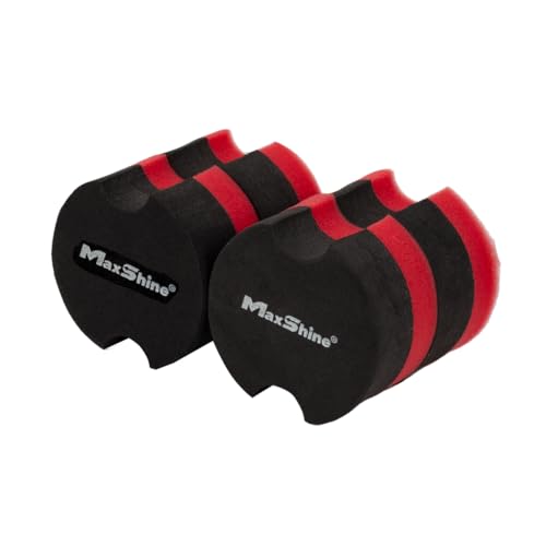 Maxshine Wax Applicator Pad | 2.9 Inch, Grey & Red, EVA Dual-Layer Foam | Ergonomic Grip, Scratch-Free, Washable | for Car Wax, Sealant & Dressing Application