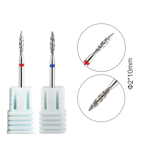 Acycoin2A 2PCS Tornado Flame Nail Drill Bit Rotary Burr Spiral Nail Mills