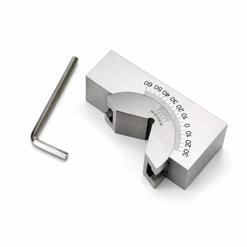 Adjustable Angle V Block Milling Gauge Set, Stainless Steel Micro High Precision Setup with Wrench, 0–60° AP25 for Lathe Machinist Tool, Magnetic Machining Clamp Finder