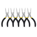 BOOSDEN 5 Inch Small Needle Nose Pliers 5 Pack Mini Jewelry Plier Bulk - size: 5" (5 Pack)