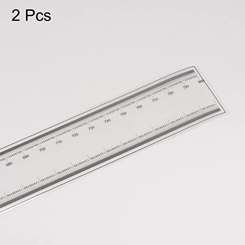 HARFINGTON 2pcs Film Flexible Ruler 80cm 0.1mm Scale with R Angle & Width Lines PET Plastic Folding Straight Ruler Calibration Soft Ruler Measuring Tool for Factory, Transparent - size: 80cm