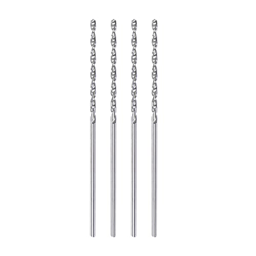 HARFINGTON 4pcs Solid Carbide Drill Bits 1mm C3/K10 Tungsten Carbide Precision Mini Micro Straight Shank Twist Drill Bit for Stainless Steel Metal Plastic Wood - size: 1mm