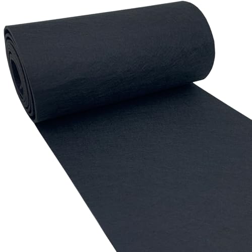 Felt Fabric 11.8 x 98.4 inch Craft Felt Fabric Roll, Felt 3mm Thick Black - color: Black