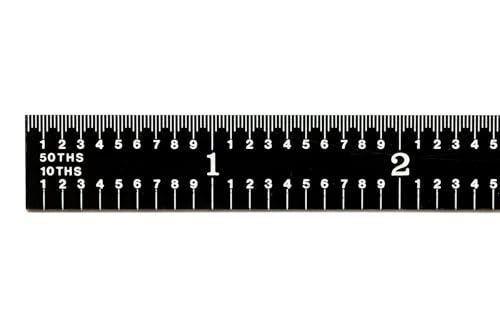PEC Tools 12" Flexible Black Chrome Metal Ruler, 3R Graduation - color: Black Chrome-Flexible, size: 12"