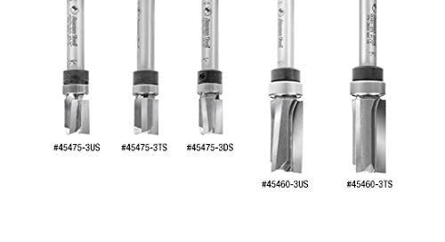 Amana Tool - 45460-3TS Carbide Tipped Flush Trim Plunge Template 1/2 Dia x 1" 4 Sh - size: 45460-3TS