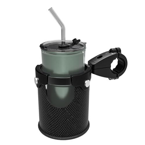LEXIN C3 Motorcycle Cup Holder, Mount for 7/8"-1 1/4" Handlebars, Black - color: C3 Black