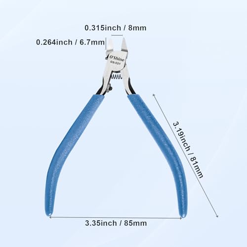 O'Shine Ultimate Single-Edged Sprue Cutter, Super Thin Blade Gundam Gunpla Model Nipper, Precision Plastic Kit Hobby Flush Snips, Deluxe Leather & Plastic Sheaths Included - color: Blue