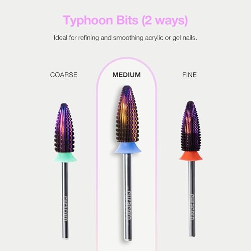 Curacoro Nail Drill Bits 3/32'' Typhoon Bits, 2 Way, Carbide Bit (Medium) - color: Galaxy - Typhoon Bit, size: Medium