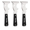 Bates- Paint Scraper, 10-in-1 Painter’s Tool, 3 Pack, Sharp Beveled Blade & Strong Handle, Hammer End, Multi-Use Paint Scraper for Wood, Caulk, Adhesive, Varnish Removal, Putty Knife & Spackle Tool - color: Black, size: 3 Pack