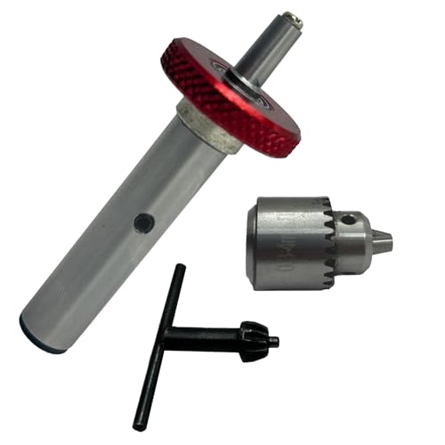 MachEl's Precision Fine Micro Drill Mill Adapter with Miniature Quill 1/2" Shank and JT0 Drill Chuck (0.3-4 mm) - Manual Feed Control for Drill Breakage Avoidance - with Superior Tool Accessories