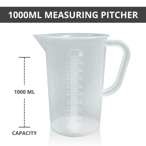 Plastic Graduated Measuring and Mixing Pitcher, 1000ml - size: 1 Liter