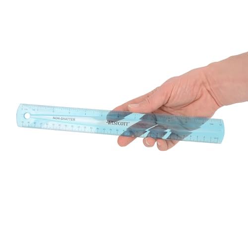 Westcott Shatterproof Ruler, 12-Inch, Blue, 16010 - color: Blue