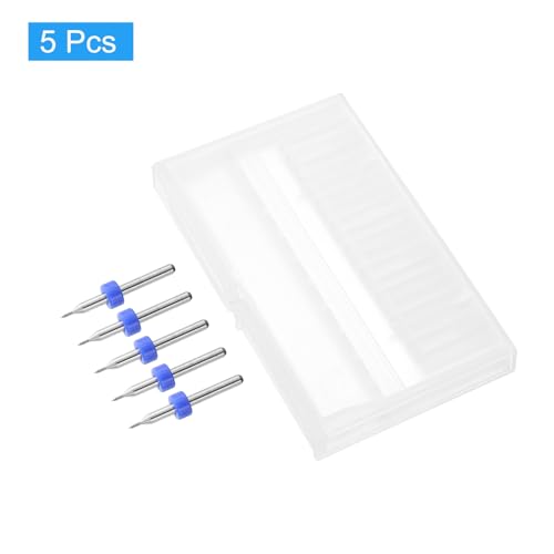 uxcell PCB Drill Bits 0.1mm Tungsten Carbide Rotary Tool Jewelry CNC Engraving Print Circuit Board Micro Drill Bits 1/8 Inch Shank 5 Pcs - color: Blue, size: 0.1mm