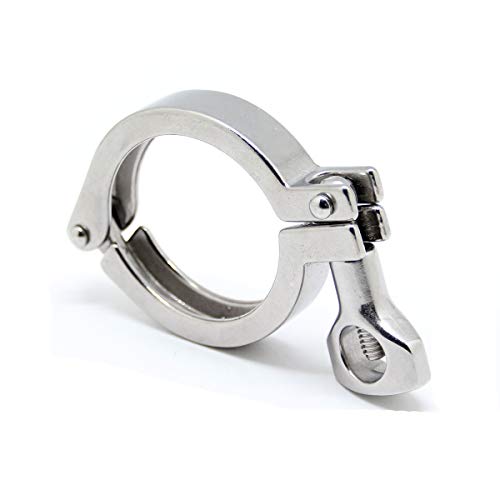 TC 2" Tri Clamp with Wing Nut Stainless Steel 304 Heavy Duty Sanitary Clamp Single Pin Tri Clamp Clover with Silicone Gasket(5 pack) - size: 2 inch(5 pack)