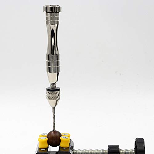 KINGFOREST Hand Drill, 20pc HSS Bits 0.8-3mm, for Wood Resin（Silver） - size: silver-20pcs drills
