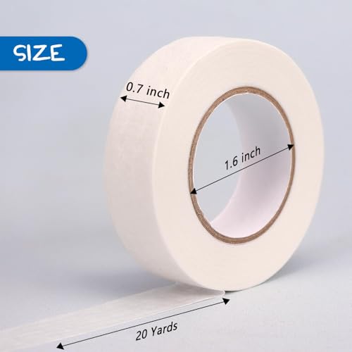 LONGKEY White Masking Tape 8 Rolls, 0.7 Inch x 20 Yards - color: 8 Roll x0.7 Inch, White