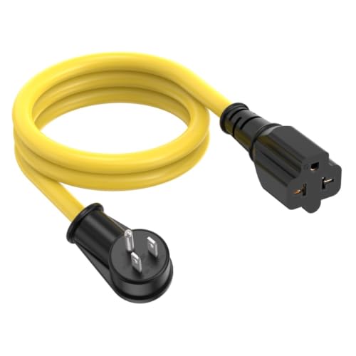 3FT 12AWG Heavy Duty Right-Angle Extension Cord 90 Degree 15-Amp to 20-Amp - color: 3 FT